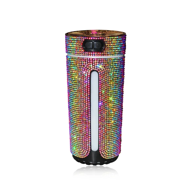 Rhinestone Diamond Car Diffuser Humidifier Auto Aromo Purifier Air Freshener with LED Light Car Aroma Aromatherapy Diffuser