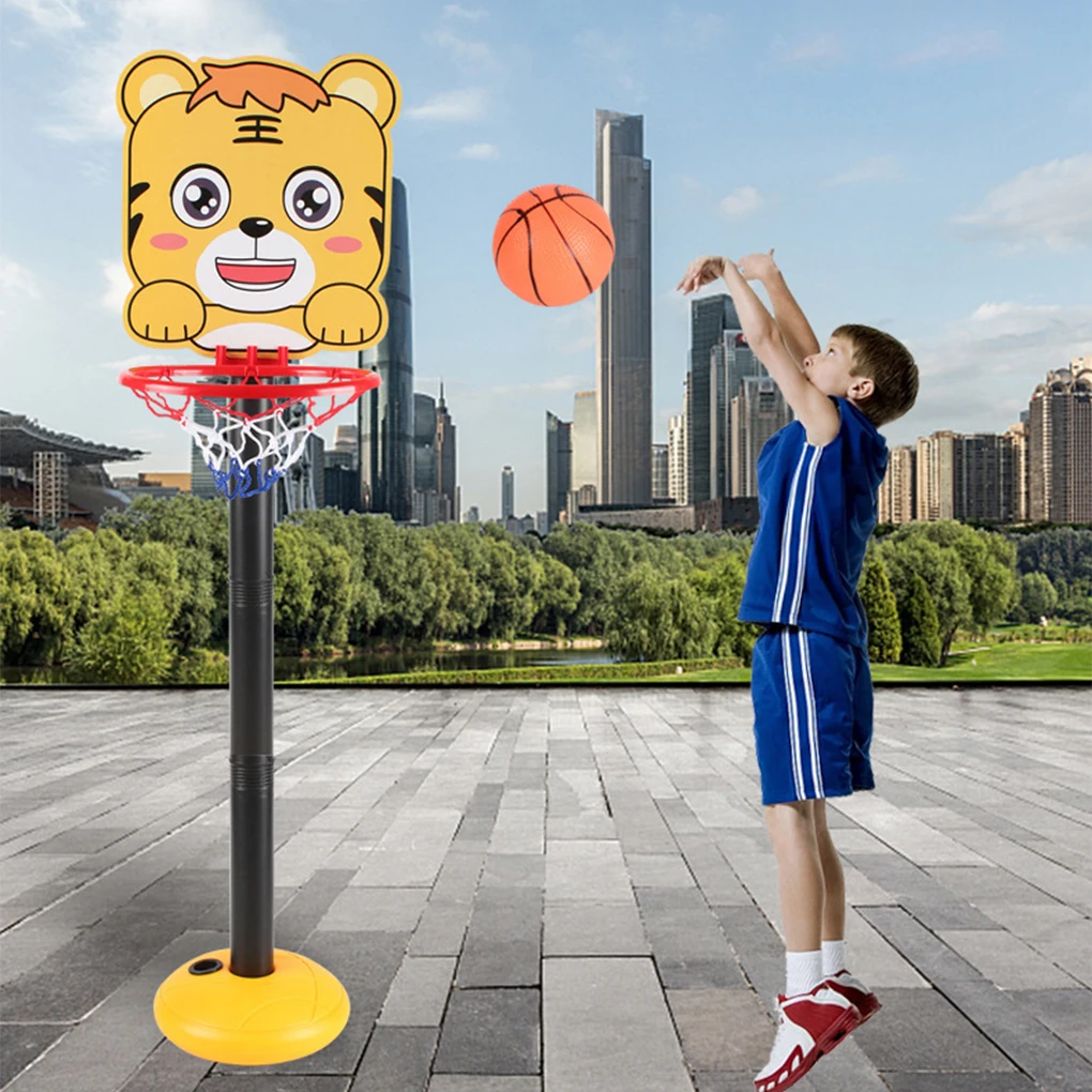 

Plastic Classic Wide Application Sturdy And Durable Liftable Cartoon Children Basketball Playing Set