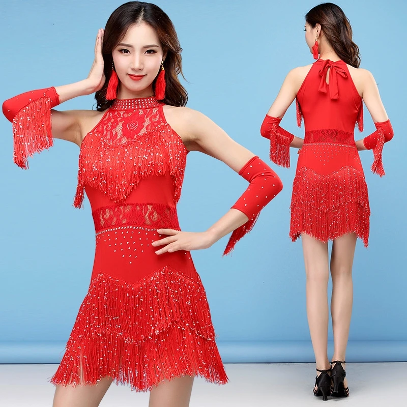 

Women Girls Tango Cha Cha Rumba Samba Latin Dresses for Dancing New Sexy Fringe Salsa Ballroom Dress New Latin Dance Dress