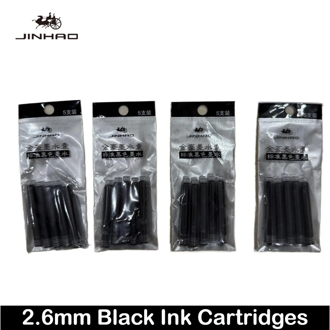 JINHAO 100/10/5 PCS 블랙 2.6mm 만년필 잉크 카트리지 리필 학생 만년필 잉크 문구 사무실 학교 용품