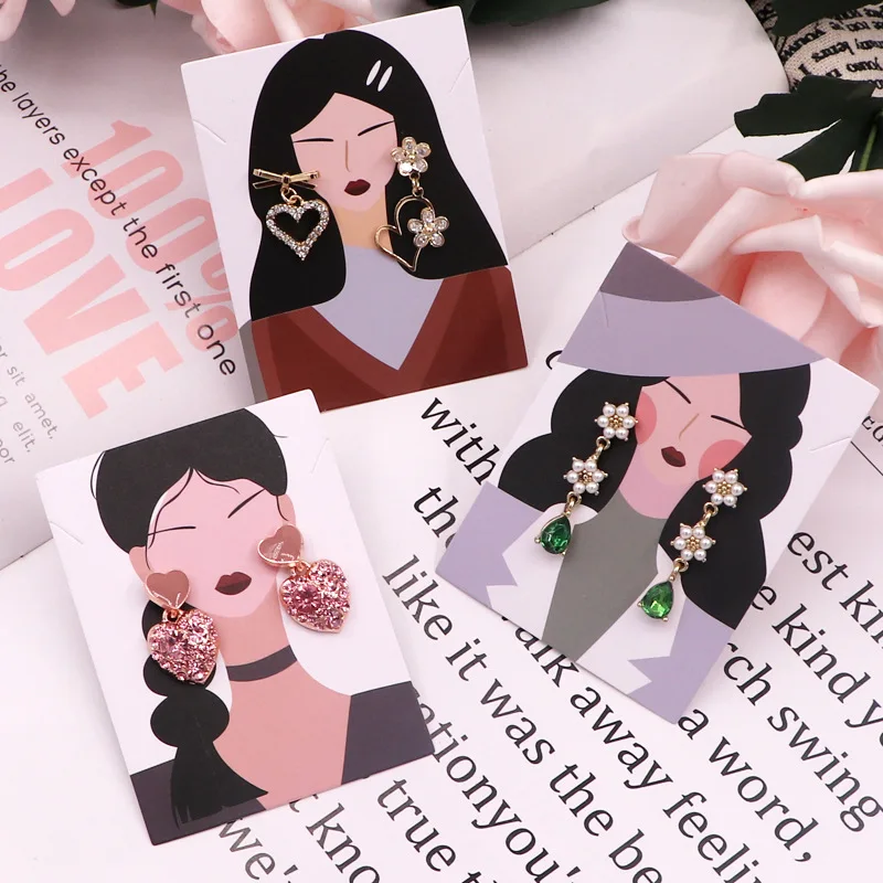 25pcs 6x8cm 귀걸이 전시 카드 목걸이 홀더 DIY 보석 귀걸이 목걸이 체인 포장 주최자 디스플레이 공급