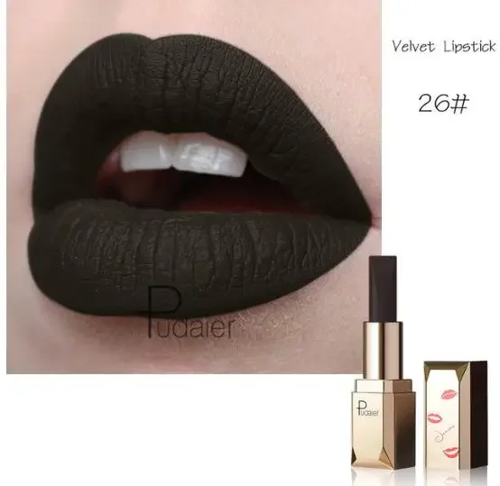 thumbnail image 1 of New Sexy Nude 26 Color Cosmetics Lip Stick Moisturizer Long Lasting Lips Batom Makeup Matte Black Lipstick Waterproof maquiagem, 1 of 5