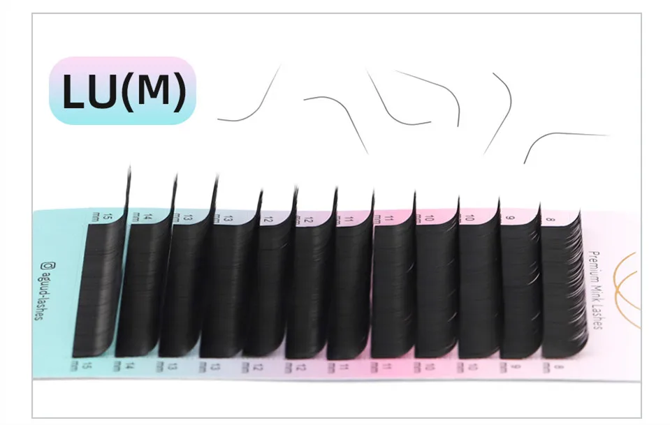 Schwarz L/L+/LC/LD/LU/M Curl Volume Lash Extensions 8–15 mm gemischte Länge, individuelle Wimpernverlängerung, Make-up-Faux-Nerz-Wimpern-Tablett – Detail 10