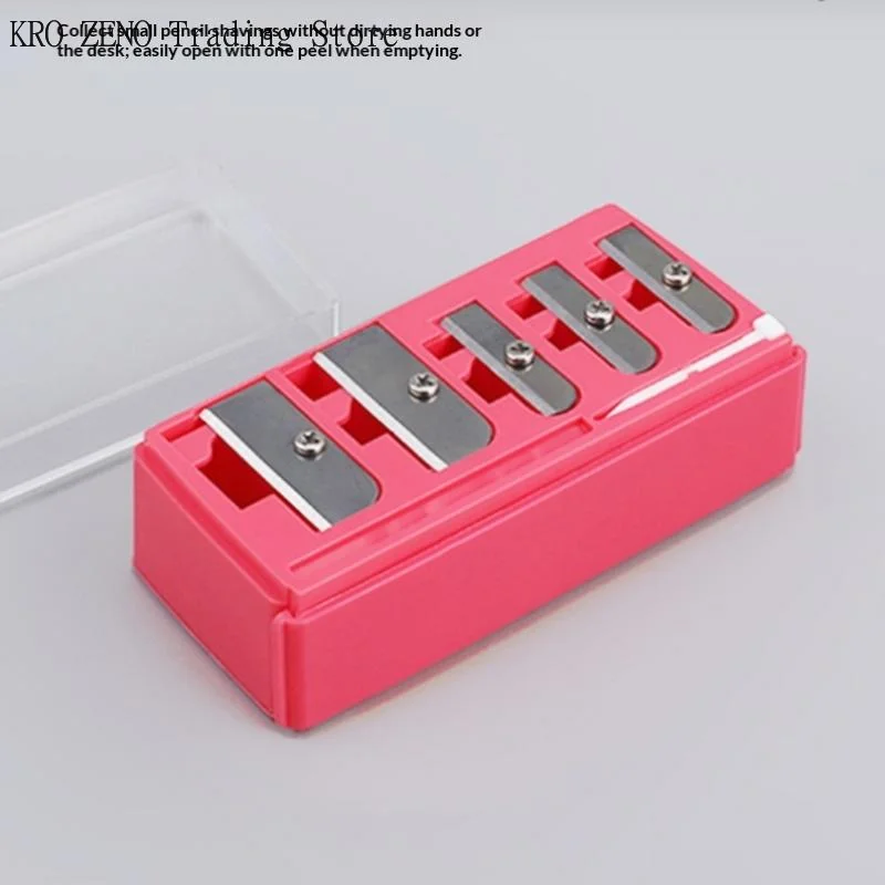?? 1PCS 5홀 연필깎이 다기능 연필깎이(아이라이너, 립라이너 연필용 뚜껑 포함) ?