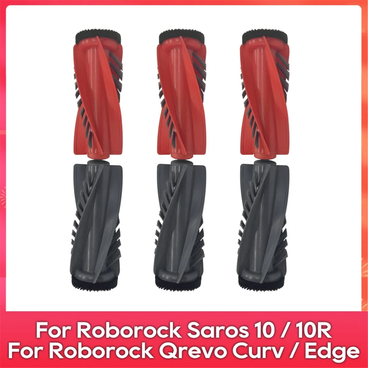 SEMOIC Roller Brush for Saros 10 / Saros 10R / Qrevo Curv Qrevo Edge Dual Short Bristle Roller Vacuum Cleaner Part