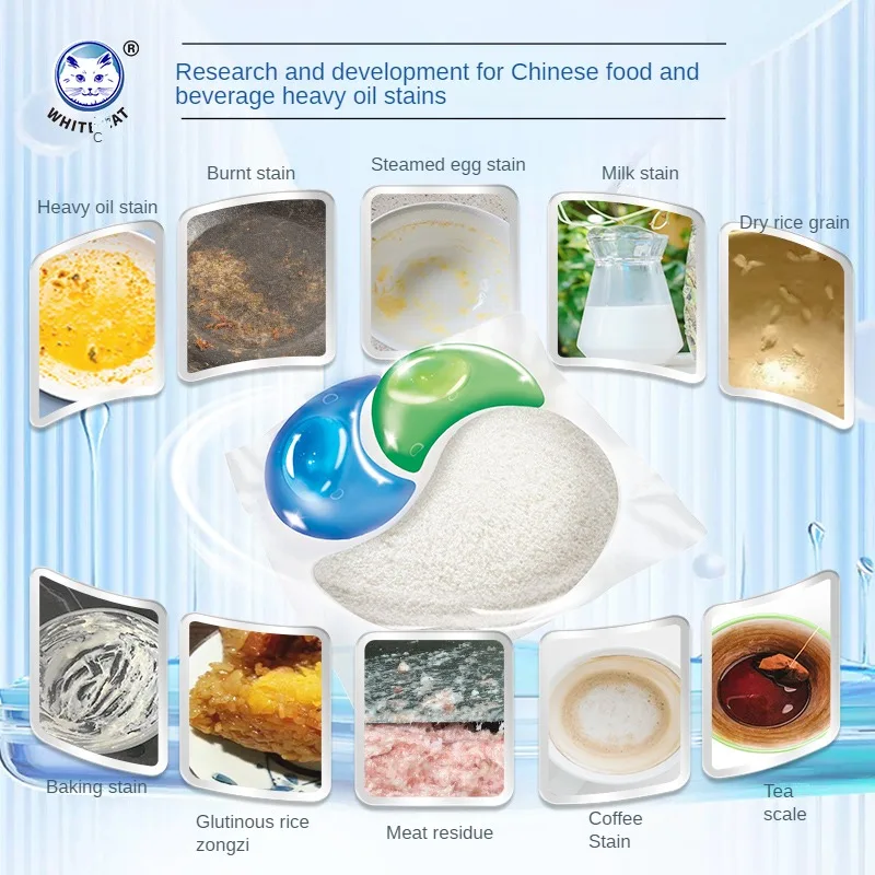 White Cat Multi effect dishwasher washing beads 12g *25，clean machine,dishwasher only,remove stains,multi-effect combination 5