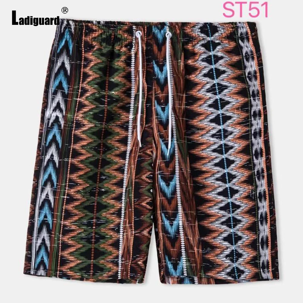 Ladiguard Plus size 3xl Mens Fashion Leisure 3D Print Shorts 2022 Summer New Sexy Drawstring Shorts Male Casual Beach Half Pants best casual shorts