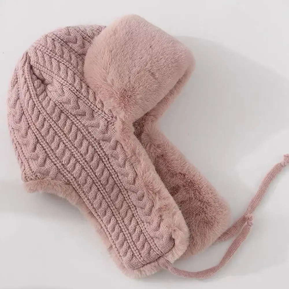 Mode Wärme Erweiterte Gehörschutz Hut Gestrickte Verdickte Lei Feng Hut Plüsch Kapuze Kappe Für Frauen – Detail 7