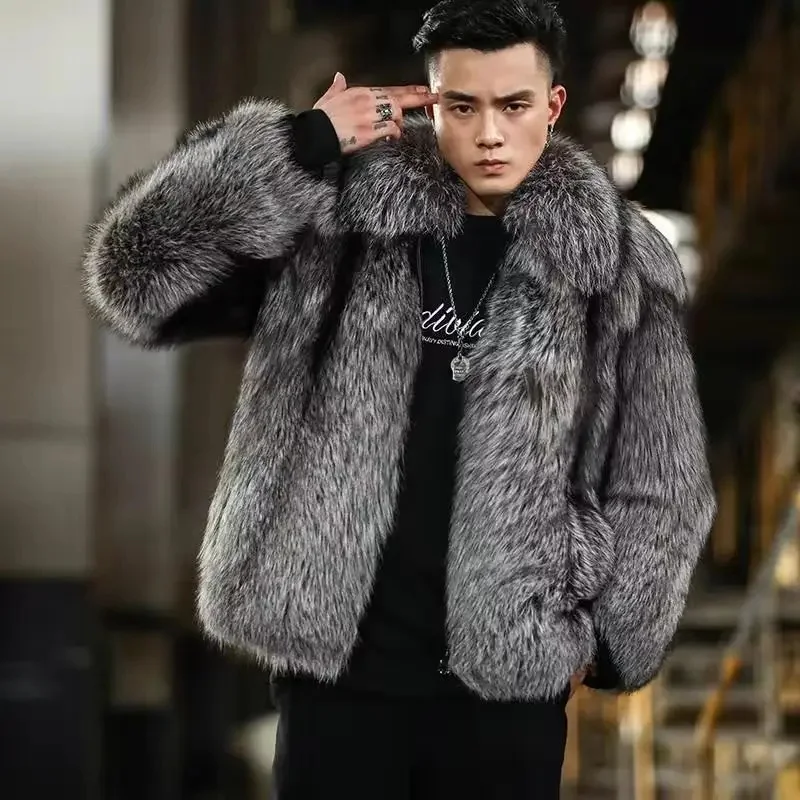 

Пальто, кожаная куртка, меховая Мужская модная одежда, Casacos De Inverno Masculino, осень и зима, Экологически чистая, дышащая