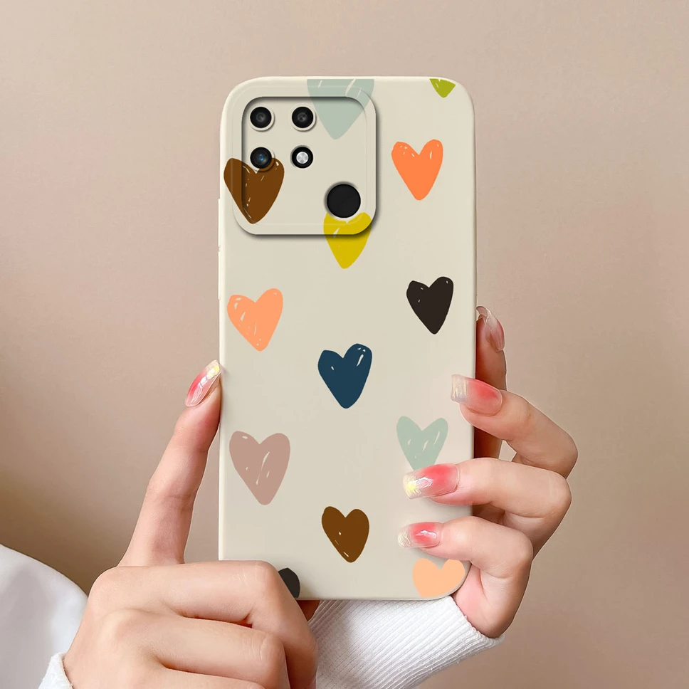 Fashion Love Heart Soft Smooth Liquid Silicone Phone Case - Bumper Cover