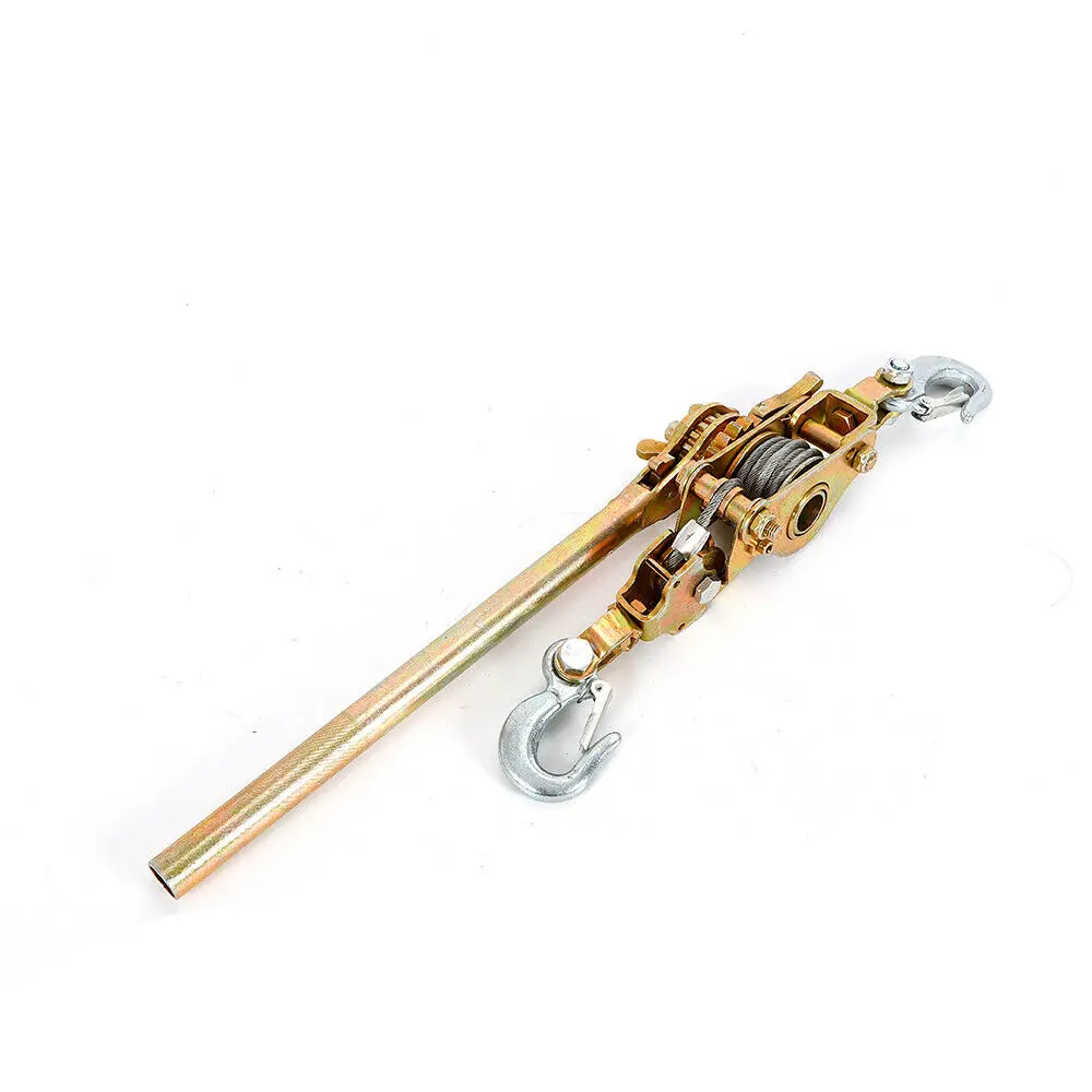 2 Ton 4400LB Heavy Duty Hand Lever Puller Come Along Double Hooks Cable Hoist Ratchet