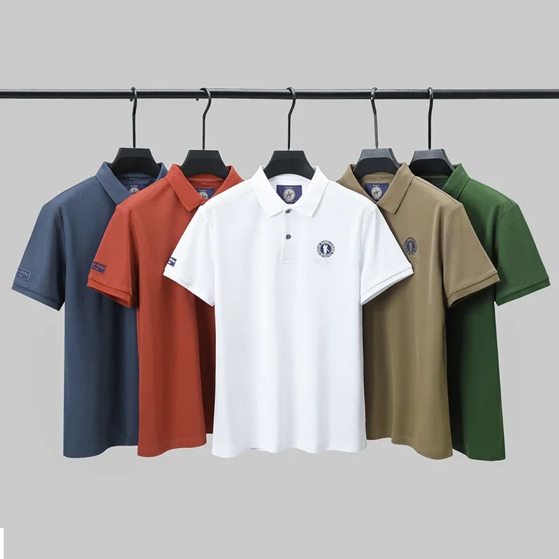 Hochwertiges Marken-Poloshirt für Herren mit Kurzarm, Modisches Rundes Abzeichen mit Geprägten Buchstaben, Atmungsaktives Sommer-Freizeitshirt mit Neuem Kragen – Detail 27