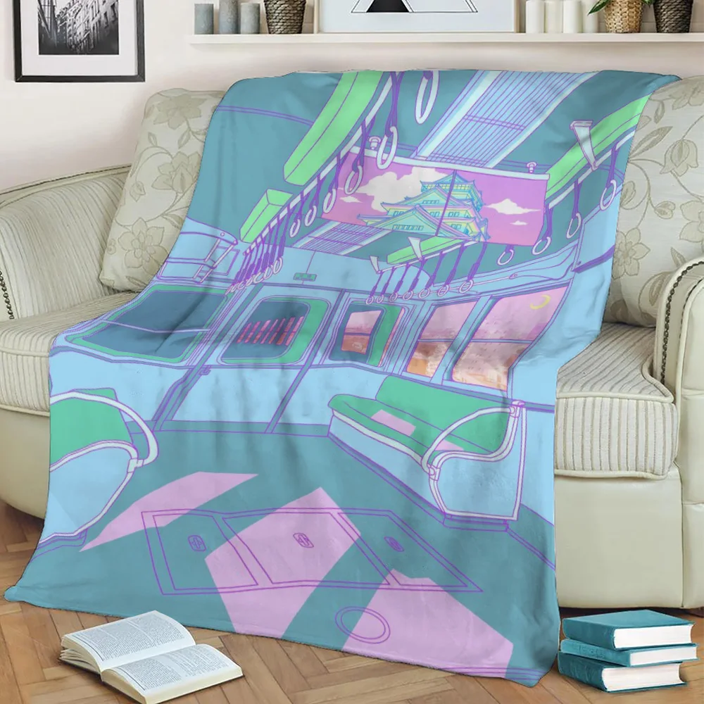 Tokyo Train Blanket Flannel Throw Blanket Personalized Photo Fleece