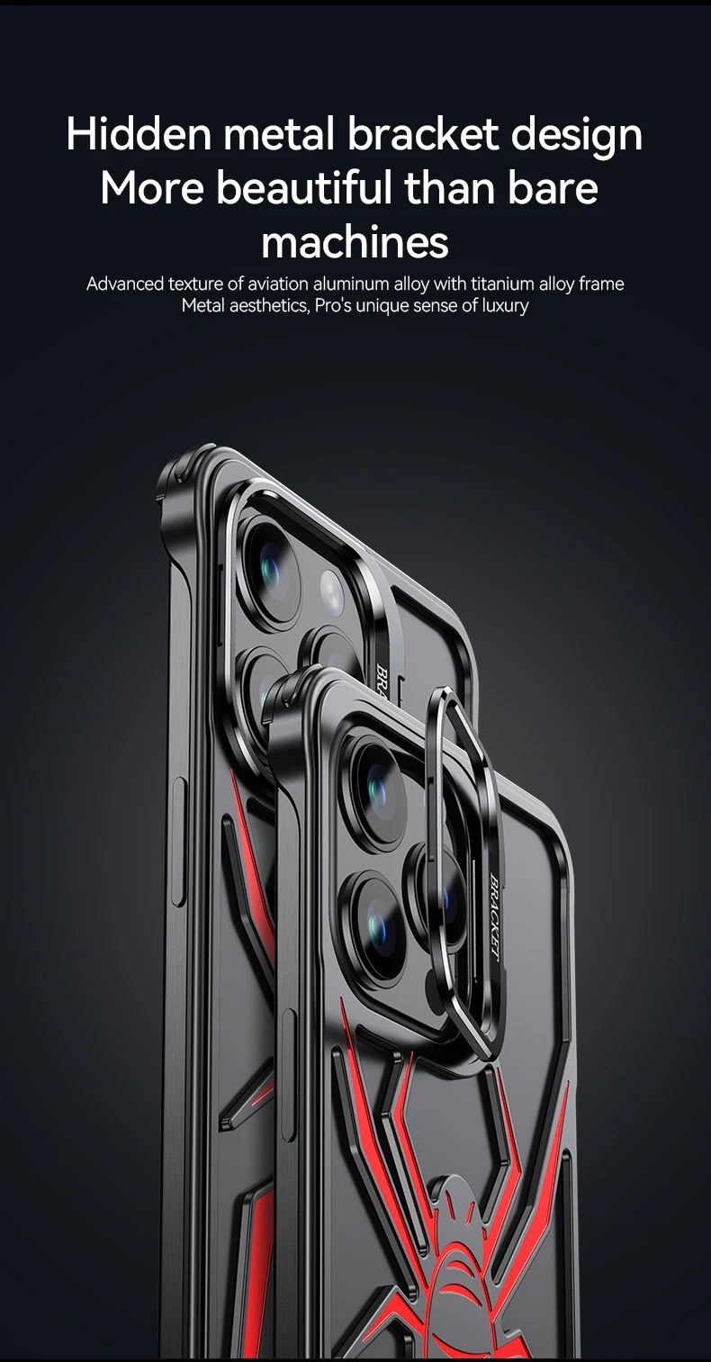 Spider Frameless Metal Bumper Case for IPhone 15 14 13 Pro Max Plus 15Pro 14Pro 15Plus I Phone IPhone15 Shockproof Frame Cover