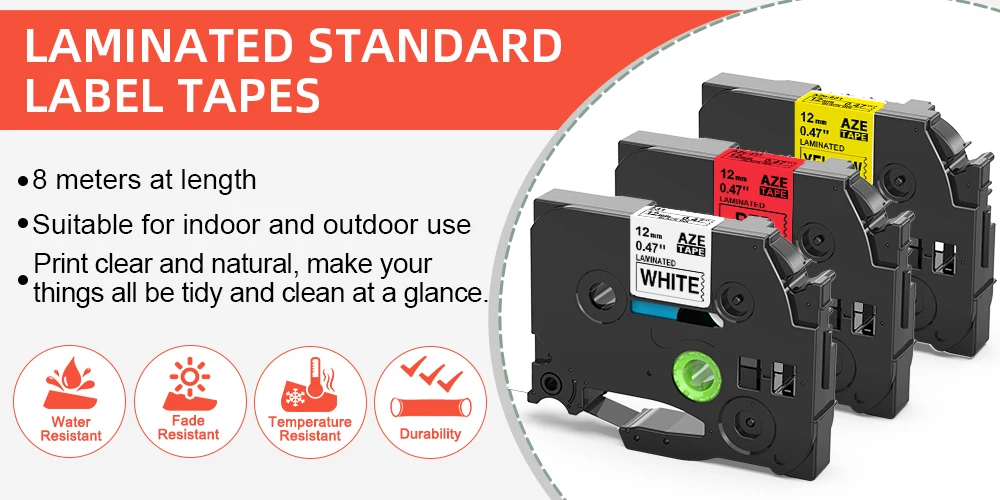 Description Picture 3 of itemCompatible Printer Ribbon for Brother P-touch Label Printer Tape 12mmX8m tze231 for PTH110 P710BT E110VP for Organizing Labeling