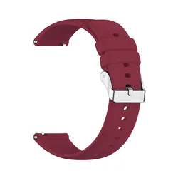 Premium Silicone Watch Strap - Universal Adjustable Wristband Bracelet in Multiple Sizes for 20mm (Wine red)