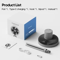 10000mAh 4000mAh Camping Fan Rechargeable Desktop Portable Circulator Wireless Ceiling Electric Fan with Power Bank LED Lighting 5