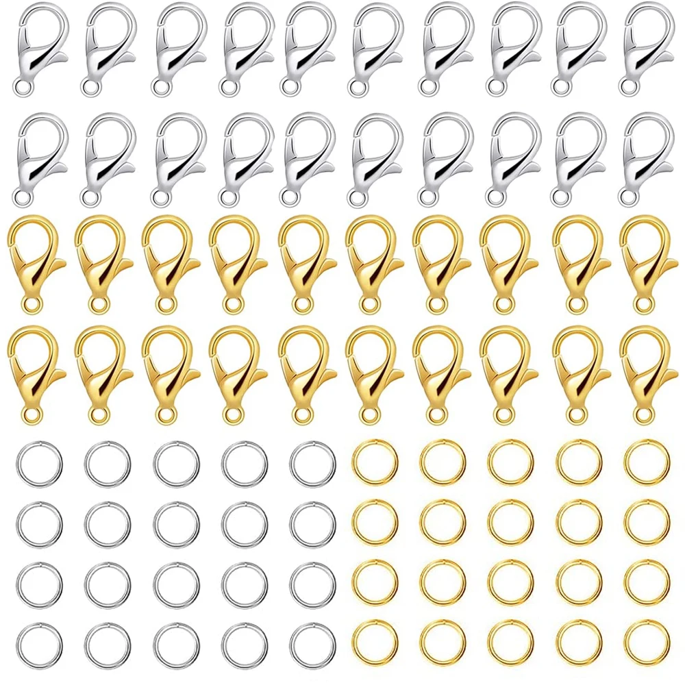 450 Pièces Fermoirs à Pince De Homard Et Anneaux De Saut Ensemble DIY