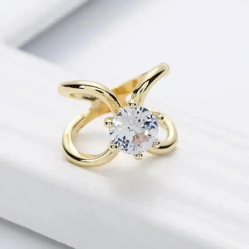 Fashion Diamond Studded Circular Scarf Buckle Versatile Cross Hollow Shawl Decorative Buckle Women's Scarf Knotted Jewelry Ring