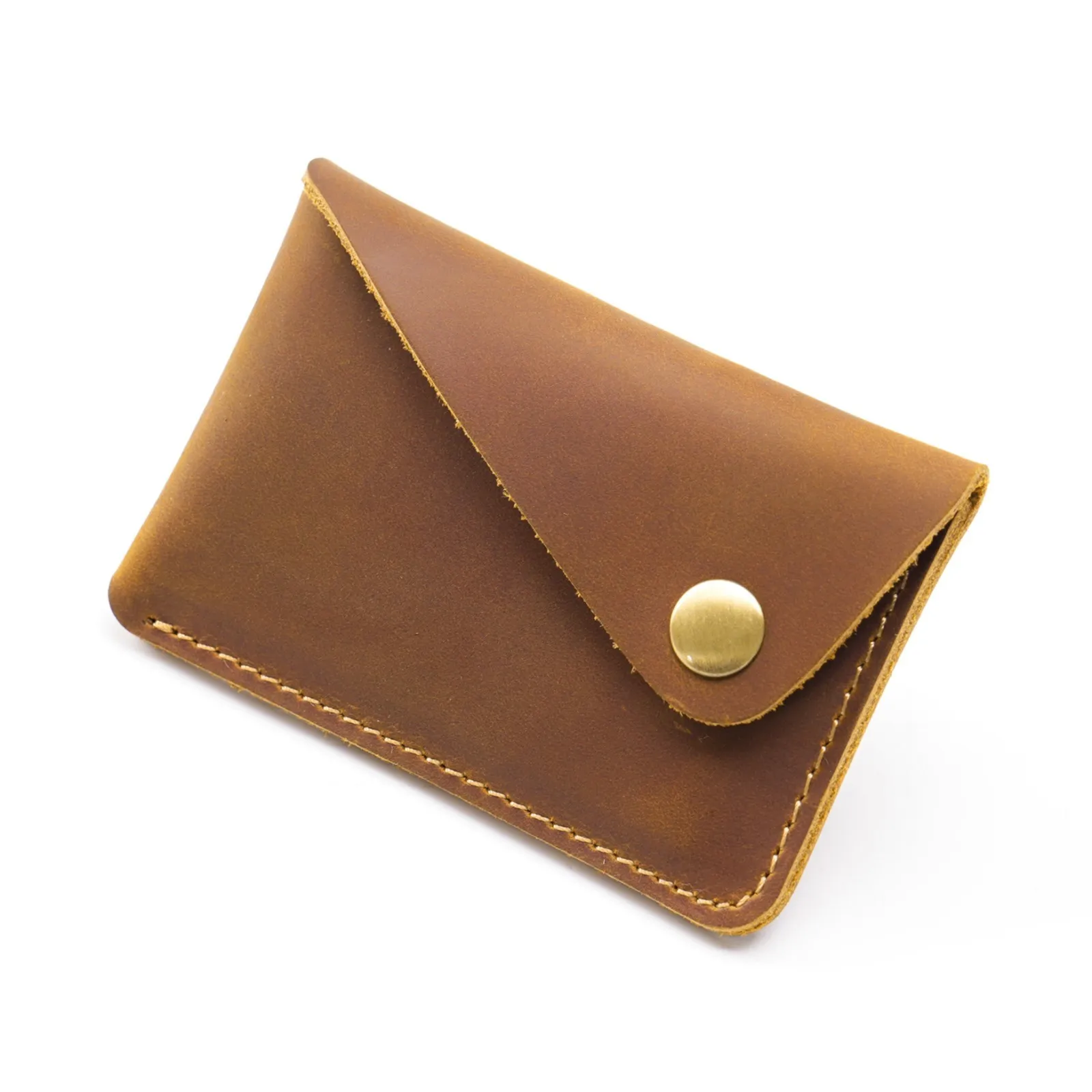 Premium Genuine Leather Minimalist Wallet with Snap Closure