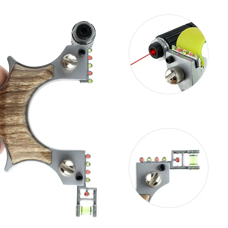 Laser Aiming Metal Slingshot Outdoor Hunting Shooting Slingshot Competition Game Catapult Rubber Band Target Paper Set 3