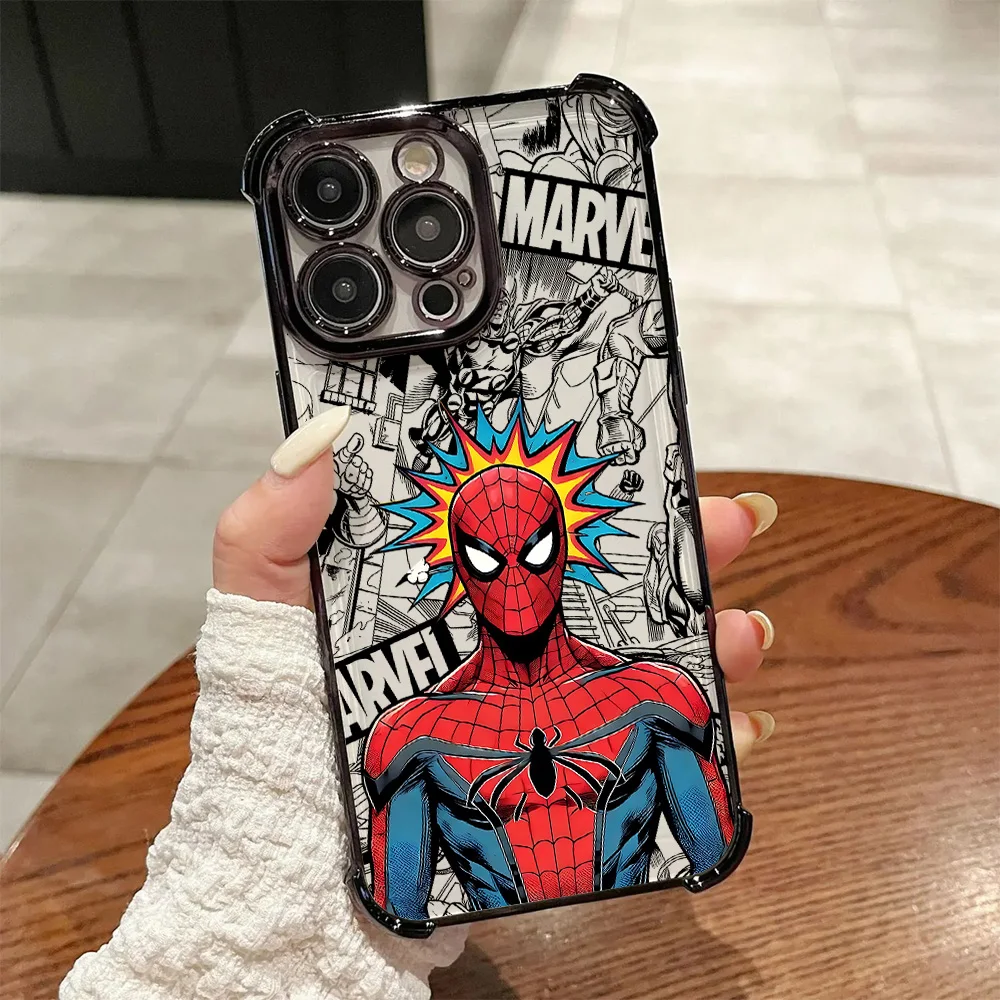 Spider-Themed Plating Phone Case with Anti-Fall Airbag