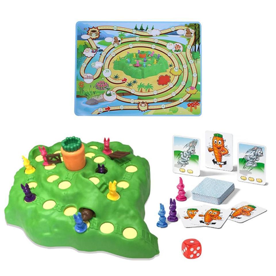 Rabbit Off-road Cross Country Race Toy Rabbit Trap Family Parent-child Interactive Spinning Turnip Tablet Board Game