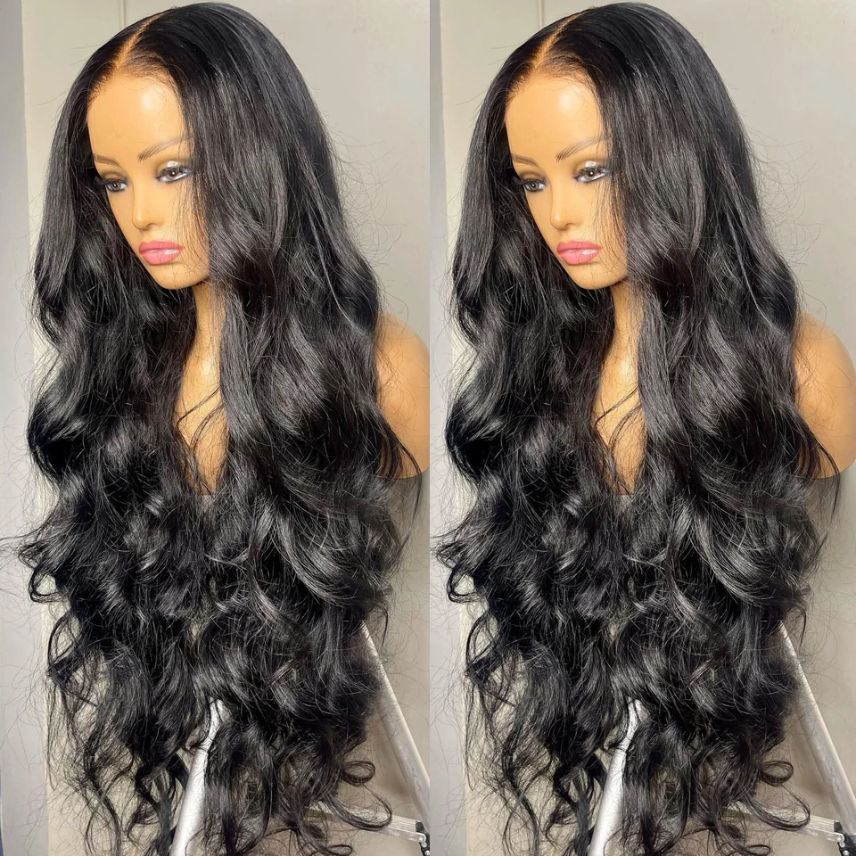 Perruque Lace Front Wig Body Wave Brésilienne Naturelle, Cheveux Humains, Closure 4x4 Transparent HD 13x4, Densité 180, 32 34 Pouces