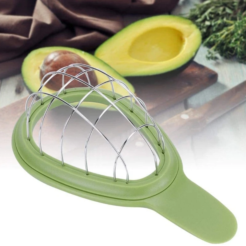 1pc Dual-purpose Avocado Slicer Tool Made Of Green Plastic