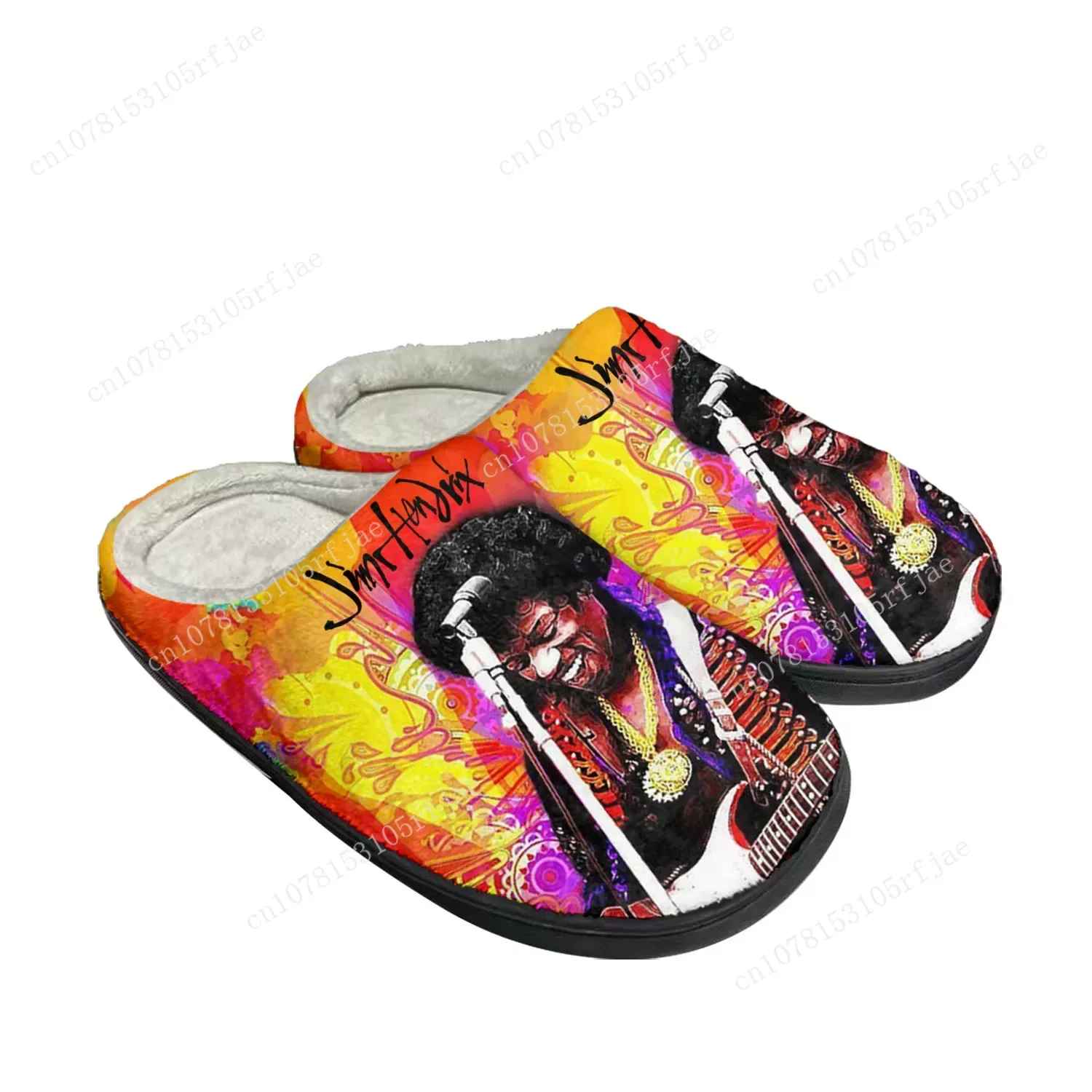 

Сандалии Jimi Hendrix для гитаристов, хлопковые домашние тапочки на заказ, мужские и женские босоножки, плюшевая Повседневная сохраняющая тепло обувь для спальни, термотапочки