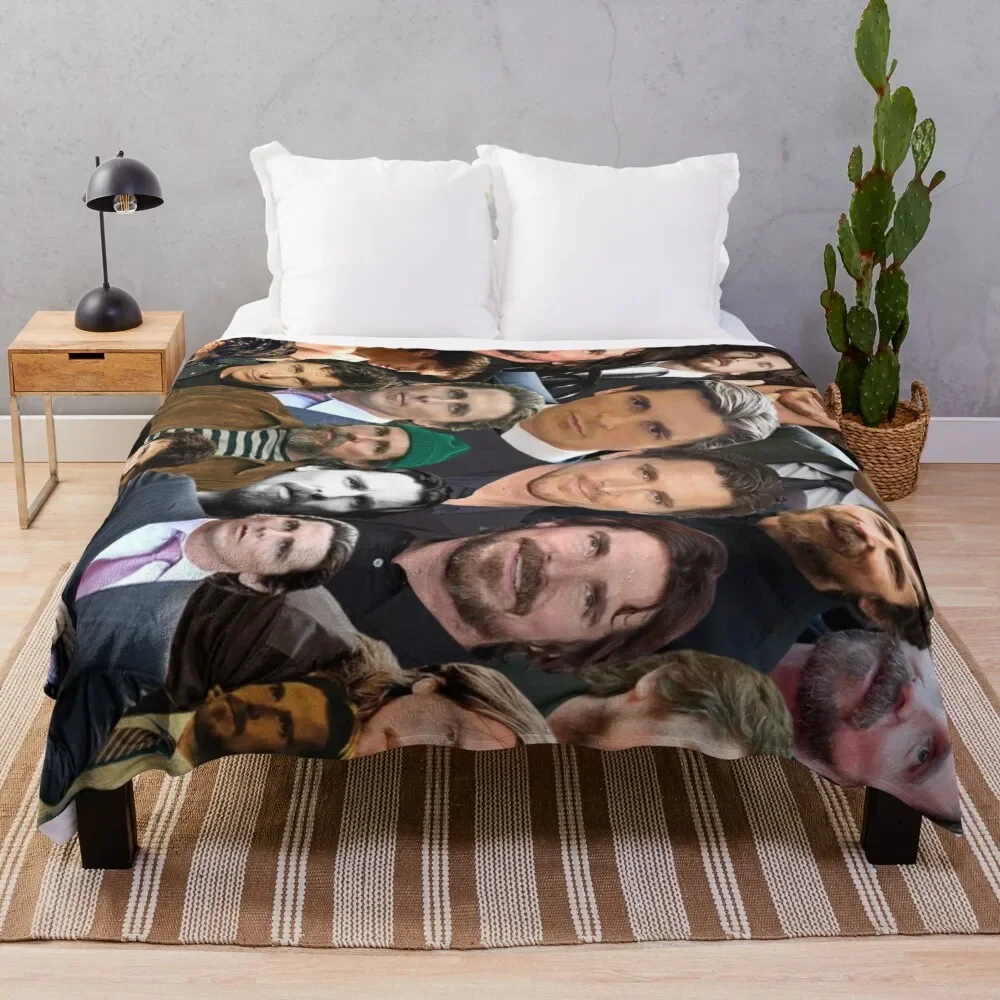 

christian bale photo collage Throw Blanket Cute Cute Plaid Sleeping Bag Blankets