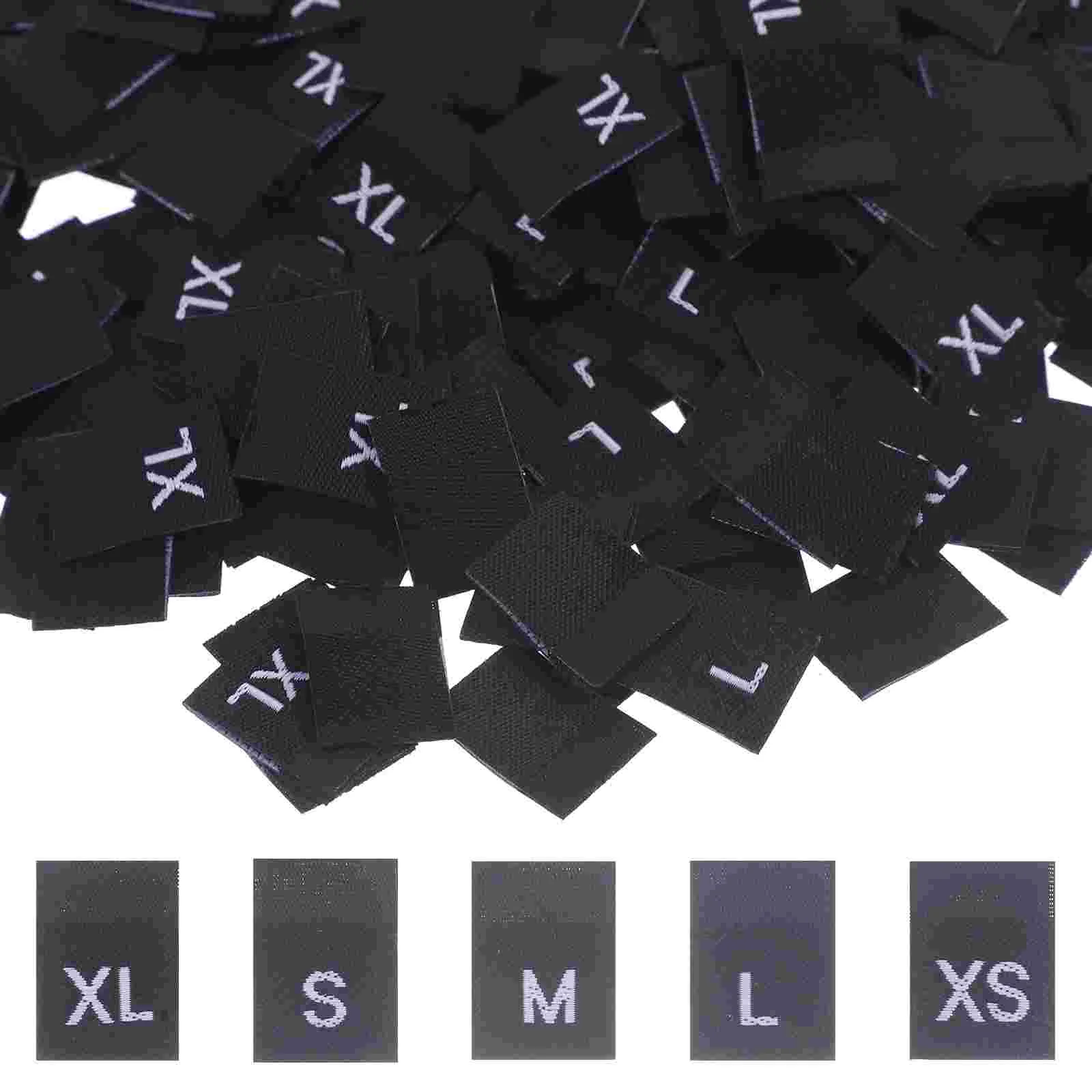 

500PCS Clothes Size Labels DIY Standard Clothing Size Label Garment Shirts Dresses Sewing Accessories for Home Shop Black