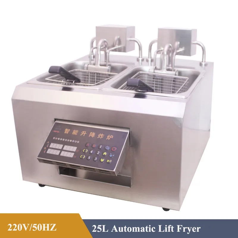 Stainless Steel Electric Fryer Automatic Lifting Fryer Food Fried Chicken French Fries Cooking Equipment Food Processor 220V 3
