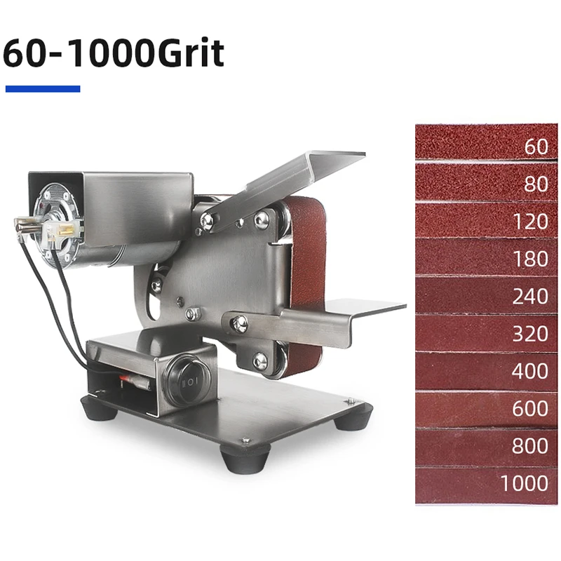 New Stepless Speed  Belt Sander 110V/220V Polishing Grinding Machine Mini Grinder Diy Belt Sander Sharpening Machine Polish Tool 6