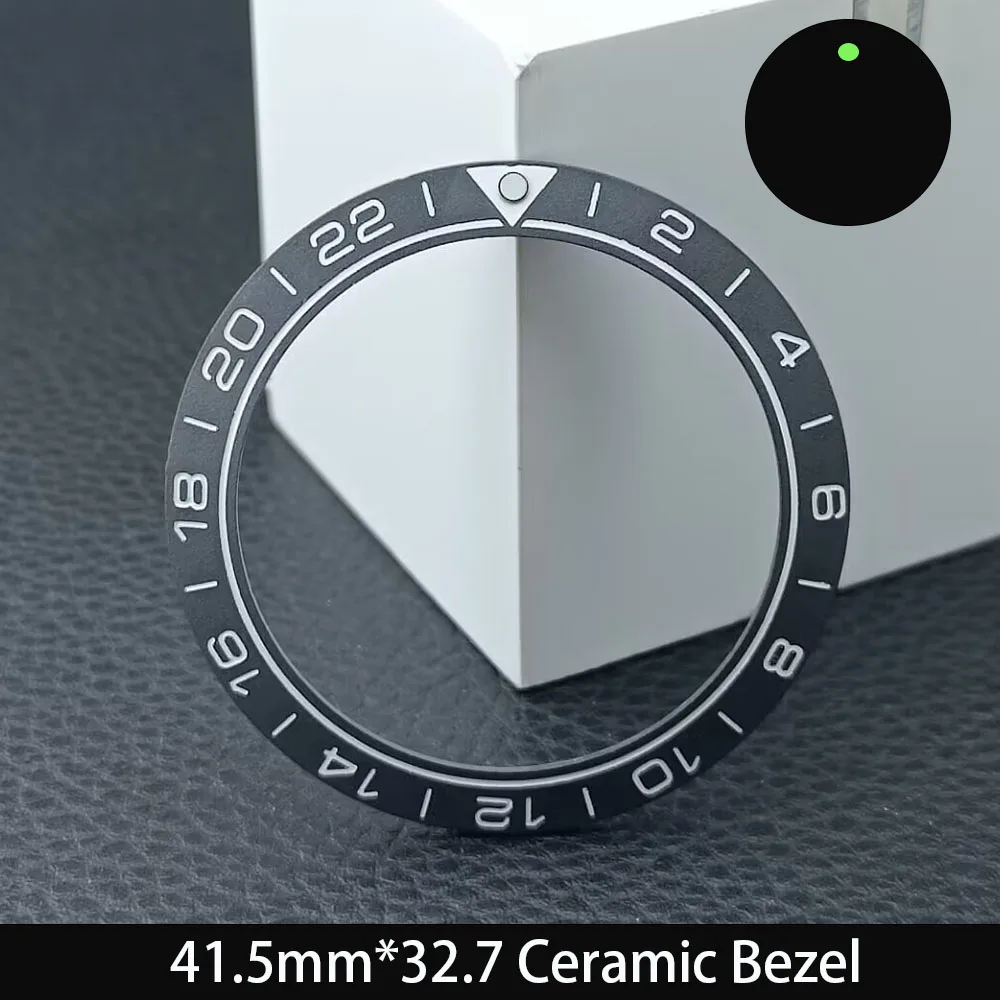 Luminous Ceramic/Aluminum Bezel with Decorative Ring for Men's Watch Accessories