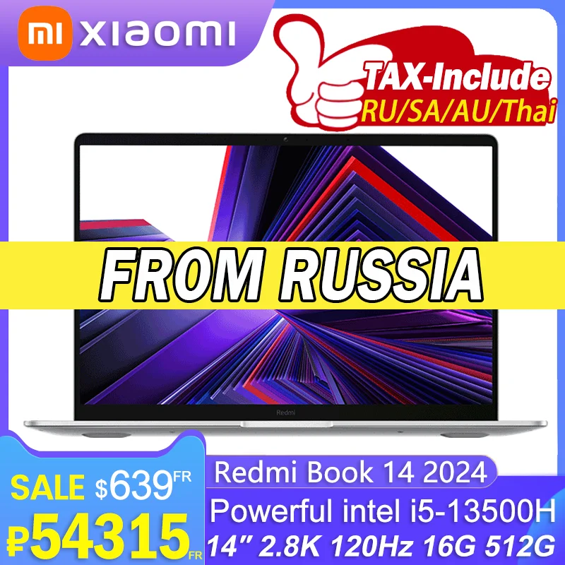Xiaomi RedmiBook 14 intel i5 13500H 16G RAM 512G SSD 14inch 2.8K 120Hz Screen Notebook Laptop
