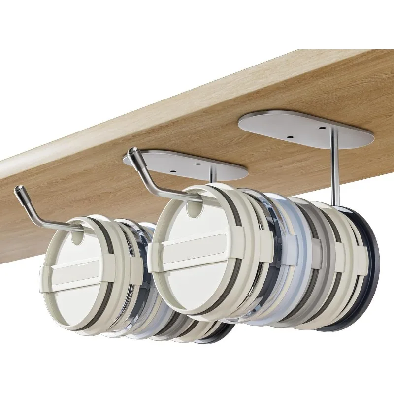 Non Punching Stainless Steel Hanging Rack Kitchen American Style Cabinet Cup Cover Storage