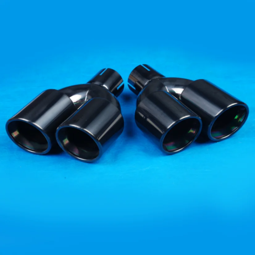 

3.5-inch Automobile tip modified exhaust muffler double black stainless steel pipe tail throat