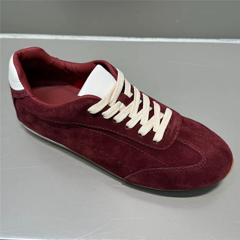 Women's Sports Shoes, Fashionable Lace Up Solid Color Flat Shoes, Casual Flat Shoes_voghion.com
