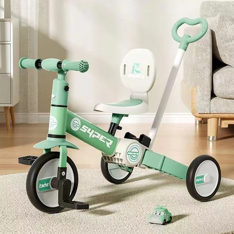 FoldableChildrensTricycleKidsThreeWheelStrollerLightweightInfantPushchairBabyTrike