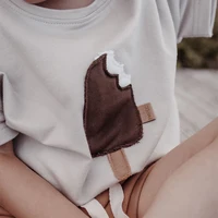 2023 Baby Boys Pure Cotton Short Sleeve T Shirts Summer Oversize Patch Popsicle Shirt Soft Baby Girls Tees O-neck Pullover Tees 2
