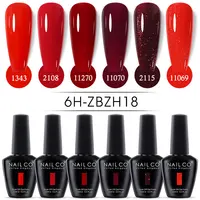 NAILCO 15ml 6pcs/Set Gel Nail Polish Kit Semi Permanent UV LED Gel Varnishes Soak Off Nail Lacquer Base Top Gel Nail Art Varnish 2