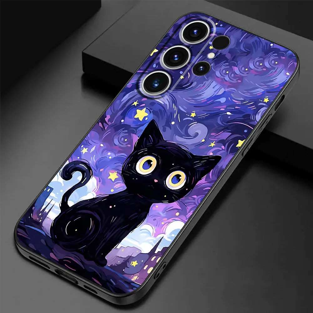 Starry Sky Cat Silicone Phone Case
