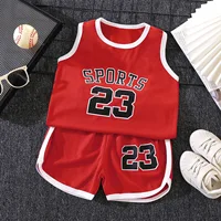 Ensemble de sport pour enfants, pour garçons et filles, maillot de basket-ball pour bébés, débardeur en maille, short, séchage rapide, vêtements de sport d'été 4