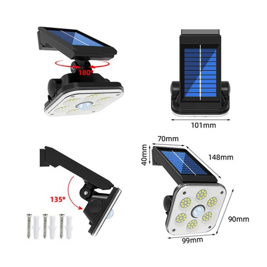 outdoor solar spot lights 368/278 LED Solar Lights Outdoor Wall Lamp Motion Sensor waterproof security lighting with Adjustable Head Flood Lamp spotlights solar pathway lights