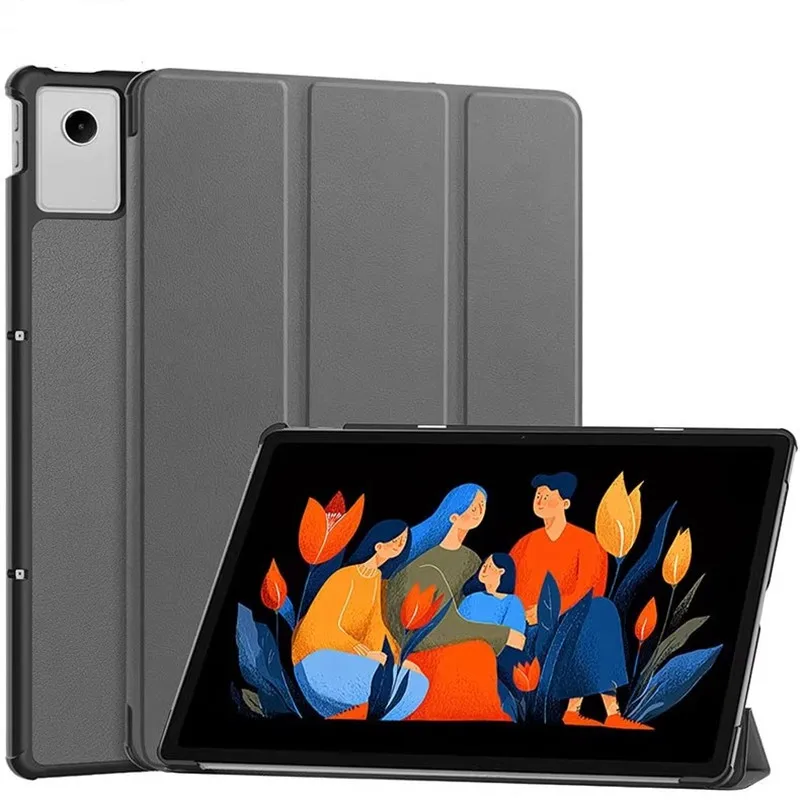 Premium Leather Triple Fold Magnetic Cover with Auto Sleep