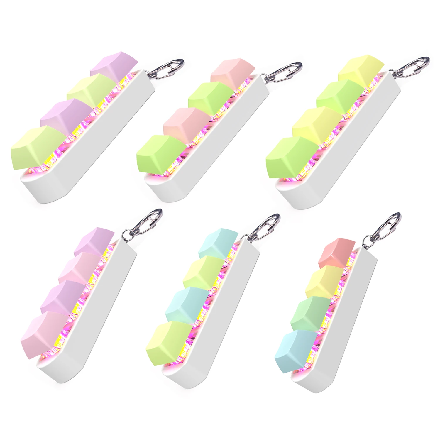 fidget toy LED keyboard key stress relief DIY keycap keychain