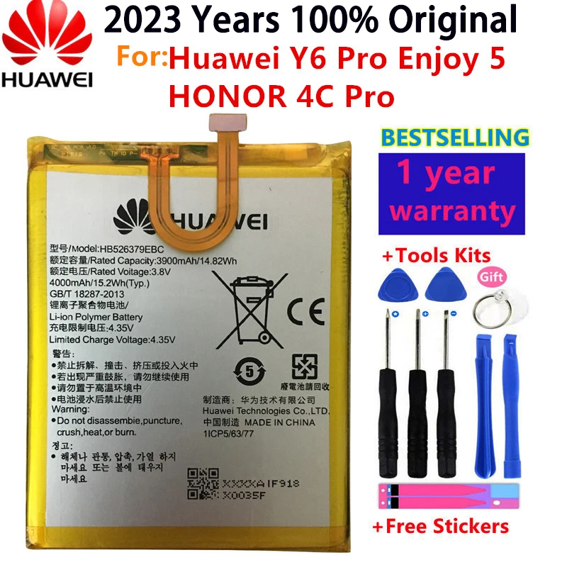 

Hua Wei Original HB526379EBC 4000mAh Battery For Huawei Honor 4C Pro / Y6 PRO For Huawei Enjoy 5 TIT-AL00 CL10 Battery +Tools