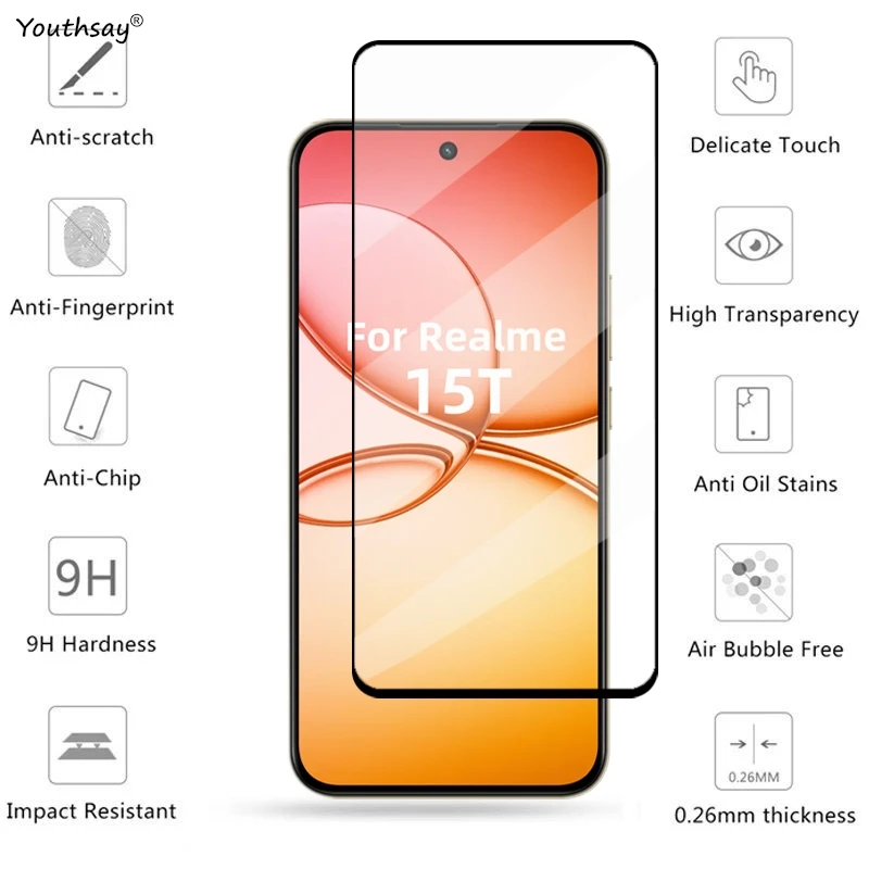 Premium Full Cover Tempered Glass Screen Protector and Lens Film