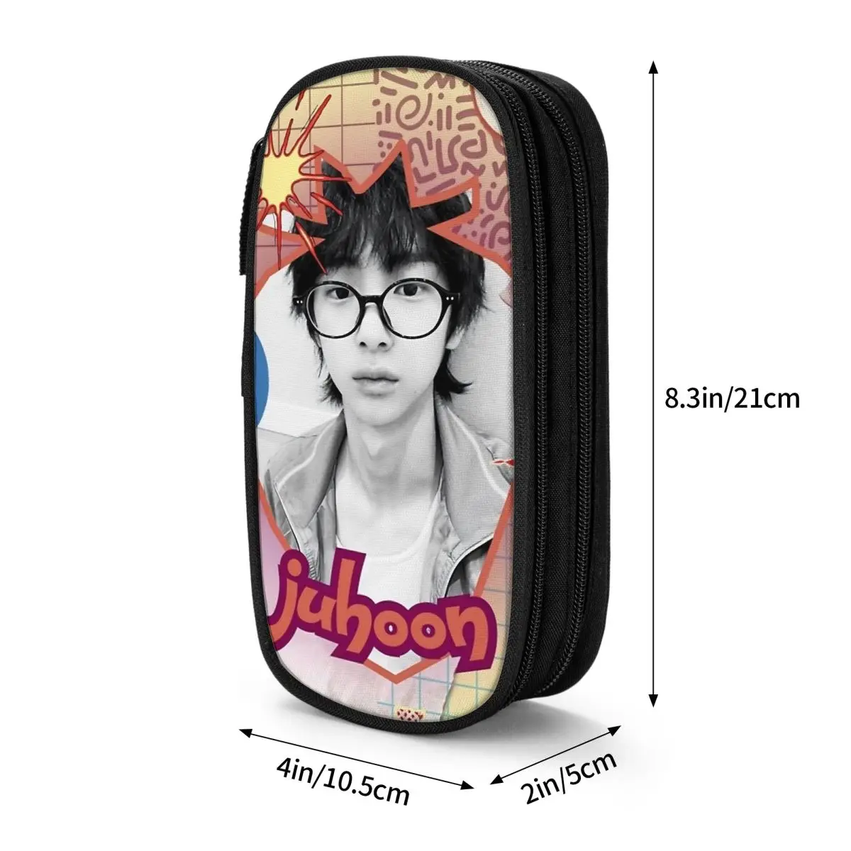 Cortis Juhoon 아트웍 과일 연필 케이스 귀여운 펜 홀더 가방 소녀 소년 대용량 학교 용품 지퍼 연필 케이스